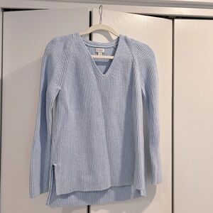 JCrew blue v neck sweater, size S